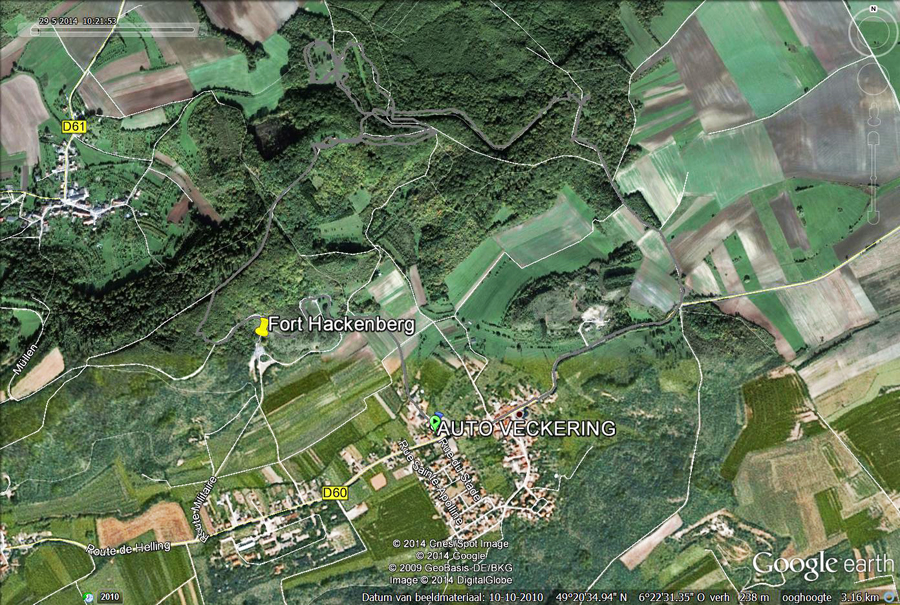 route op Google Earth